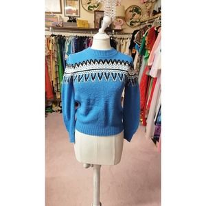 S/M vintage 60s/70s Barclay blue sweater